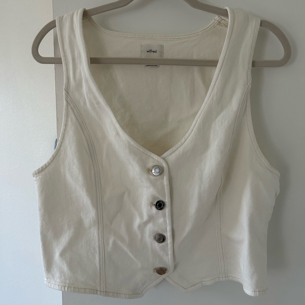 Worn once Aritiza White Denim Tank Top